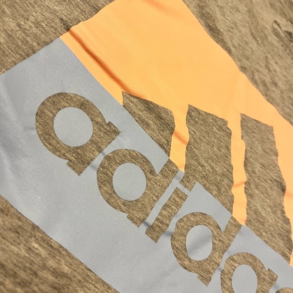 Adidas Women's Light Gray Tee with Pastel Graphic - Picture 3 of 3